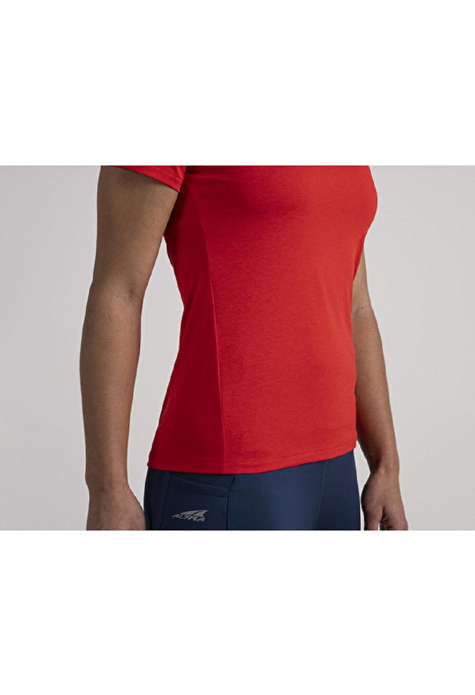 Red Altra CORE SHORT SLEEVE TEE Women's Tops | US_A6632